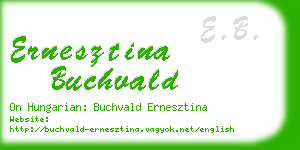 ernesztina buchvald business card